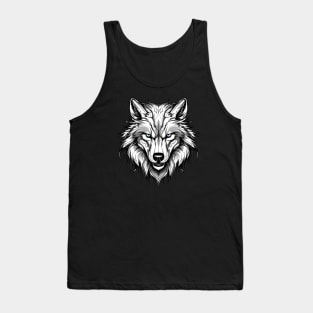 Icy Stare Wolf: Eye-catching Design Tank Top
